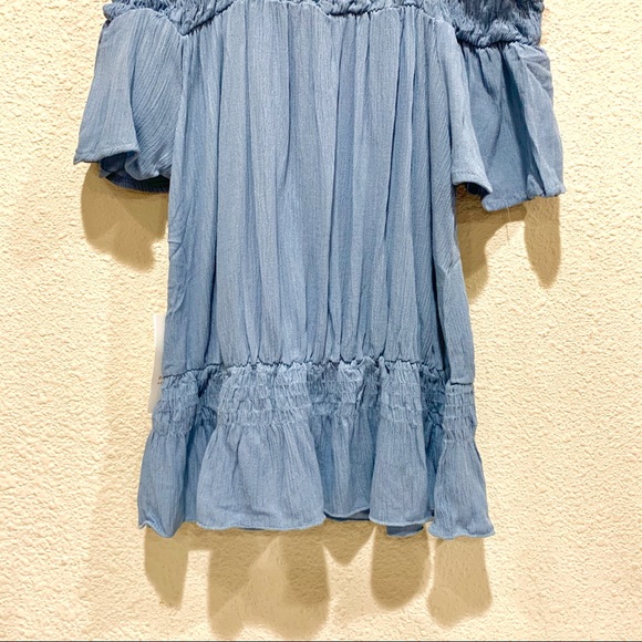 Open Shoulder Blue Corset Detail Blouse (NWT) - Picture 8 of 8